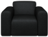 Black Nollie armchair with sleek Monza 88 design, featuring modern style and comfortable upholstery.