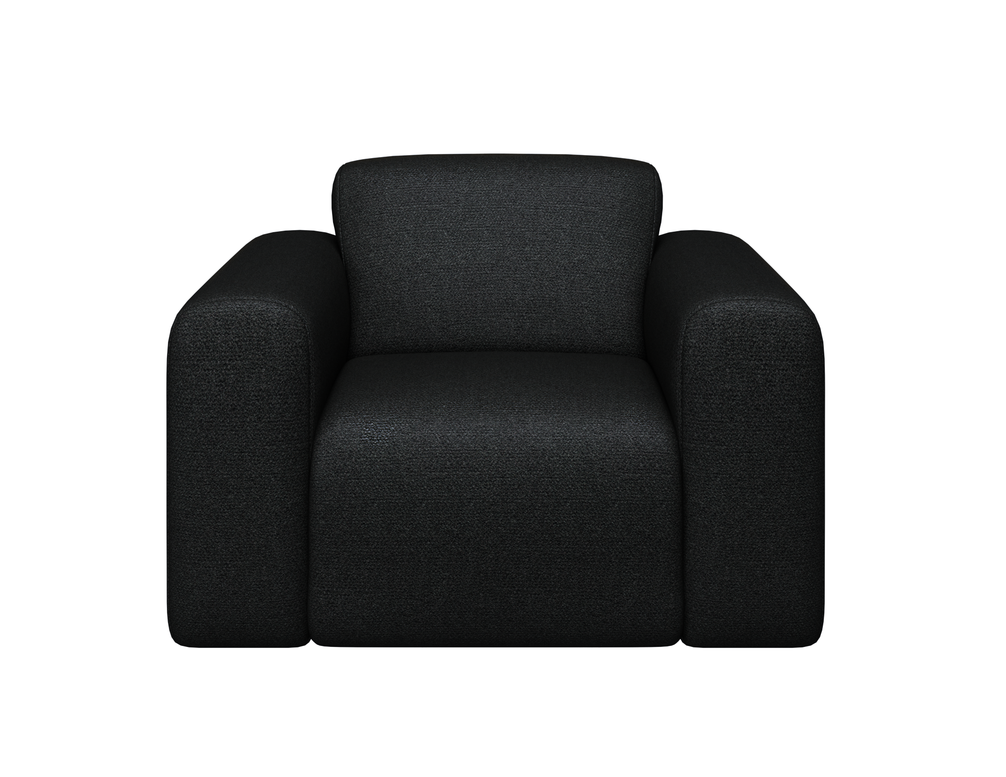 Black Nollie armchair with sleek design and cushioned seating, featuring Monza 88 style for modern living spaces.