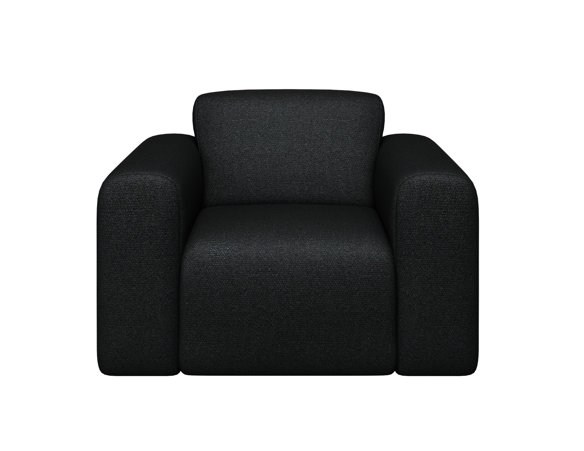 Black Nollie armchair with sleek design and cushioned seating, featuring Monza 88 style for modern living spaces.
