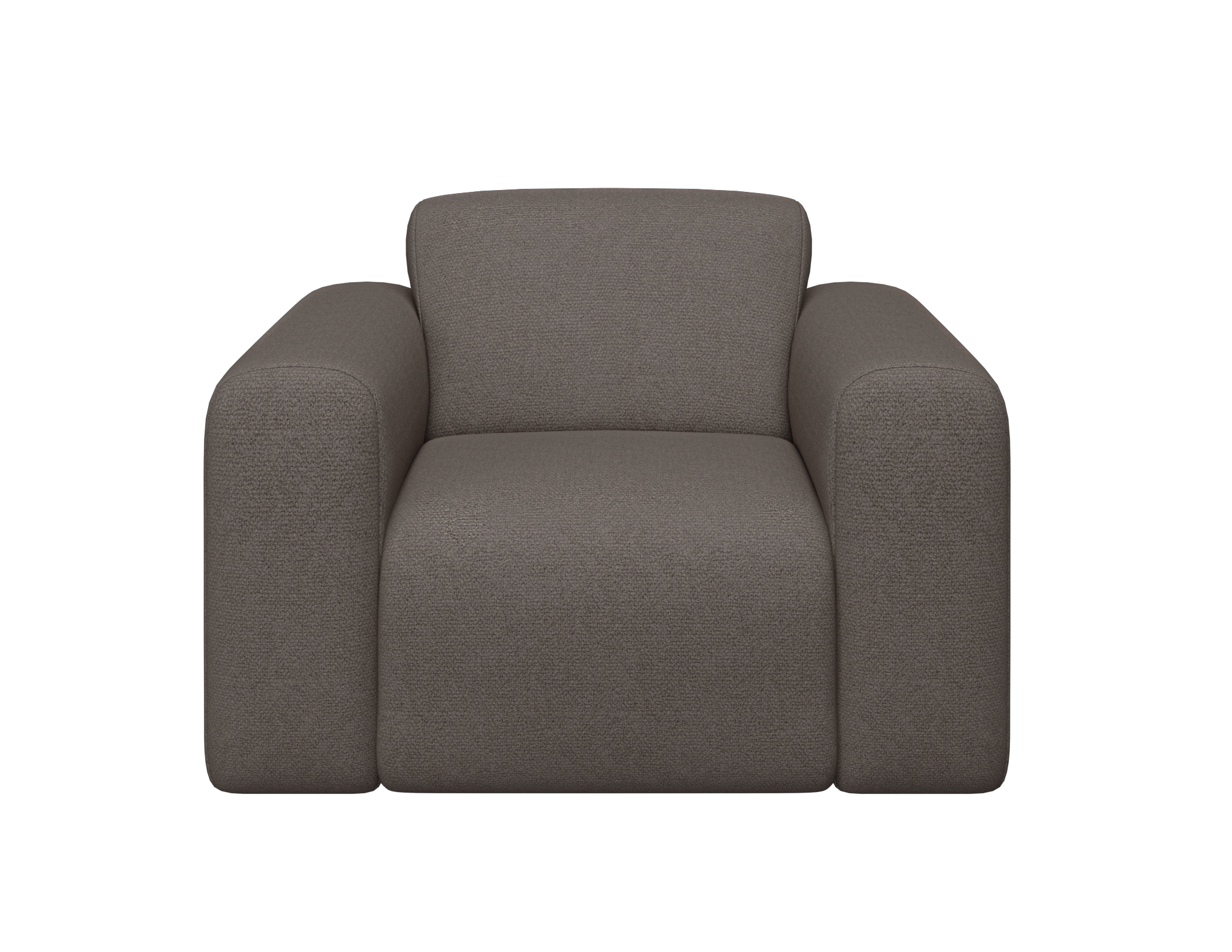 Nollie Monza 97 Clay armchair with plush fabric upholstery and modern design, featuring wooden legs and a comfortable, stylish appearance.