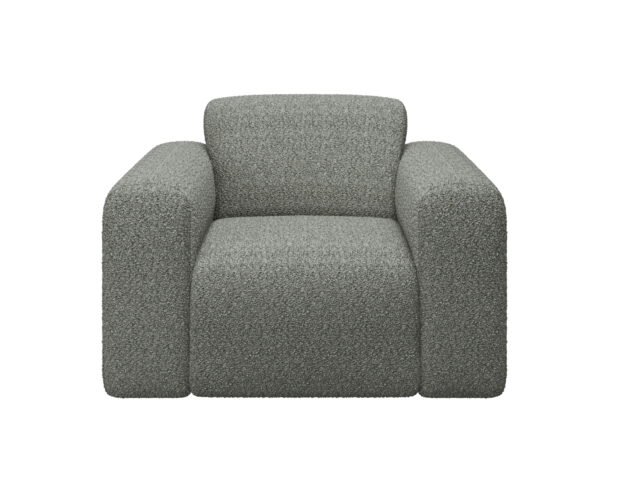 Grey Nollie Teddy 03 armchair with plush fabric, modern design, and cushioned seat for comfortable seating.