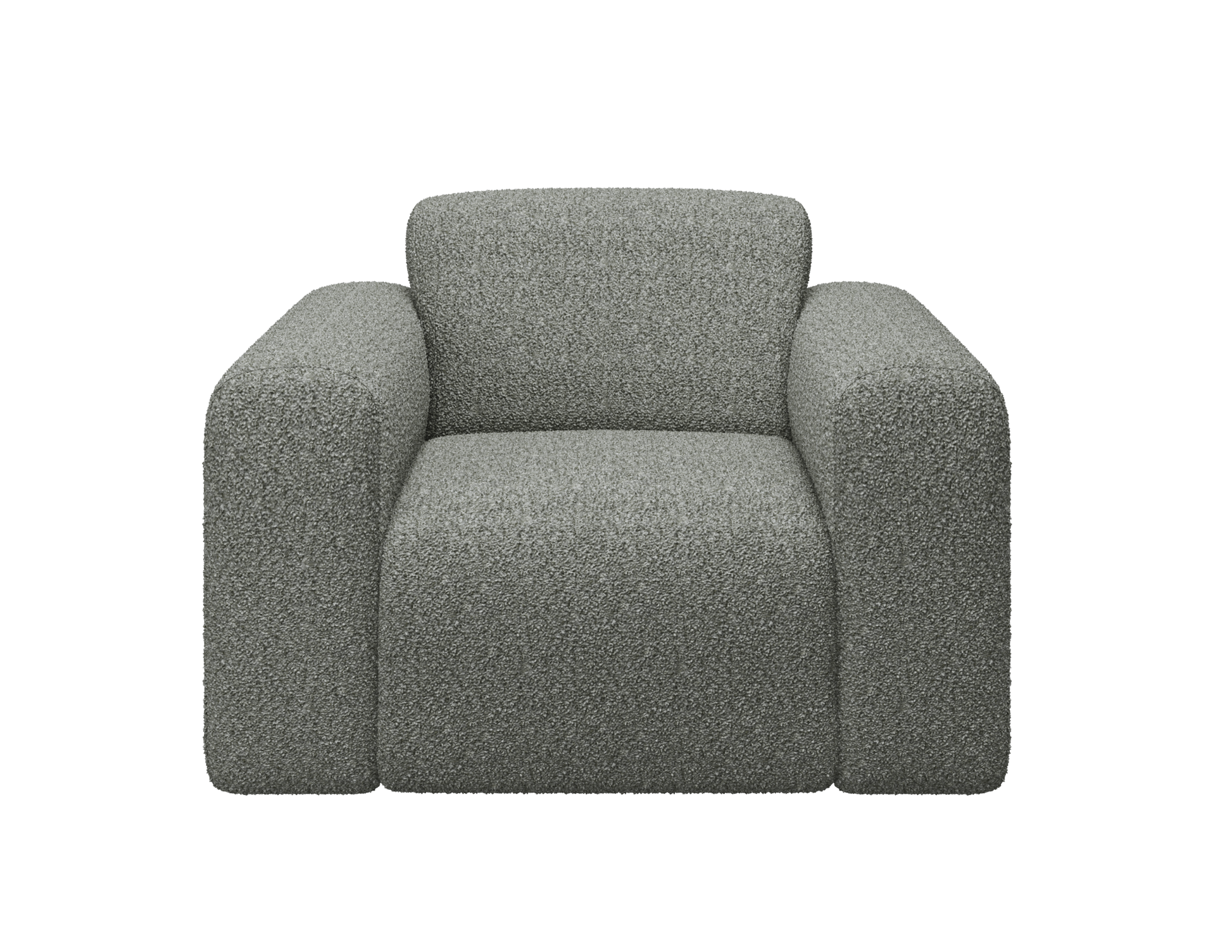 Grey Nollie Teddy 03 armchair with plush fabric, modern design, and cushioned seat for comfortable seating.
