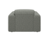 Grey Nollie armchair Teddy 03 by My Store with plush fabric and modern design, shown from a front angle.