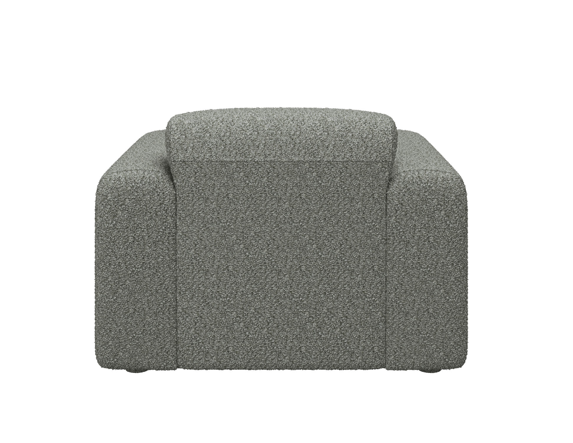 Grey Nollie armchair Teddy 03 by My Store with plush fabric and modern design, shown from a front angle.