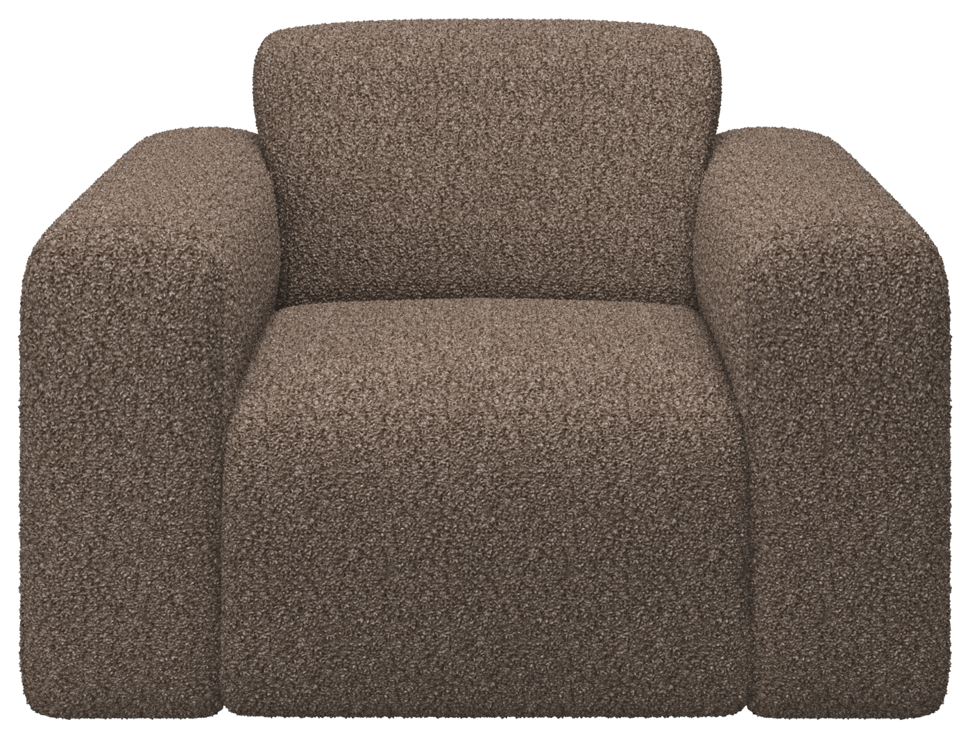 Brown Nollie Teddy 04 armchair with plush fabric and modern design, featuring a comfortable, stylish seating option.