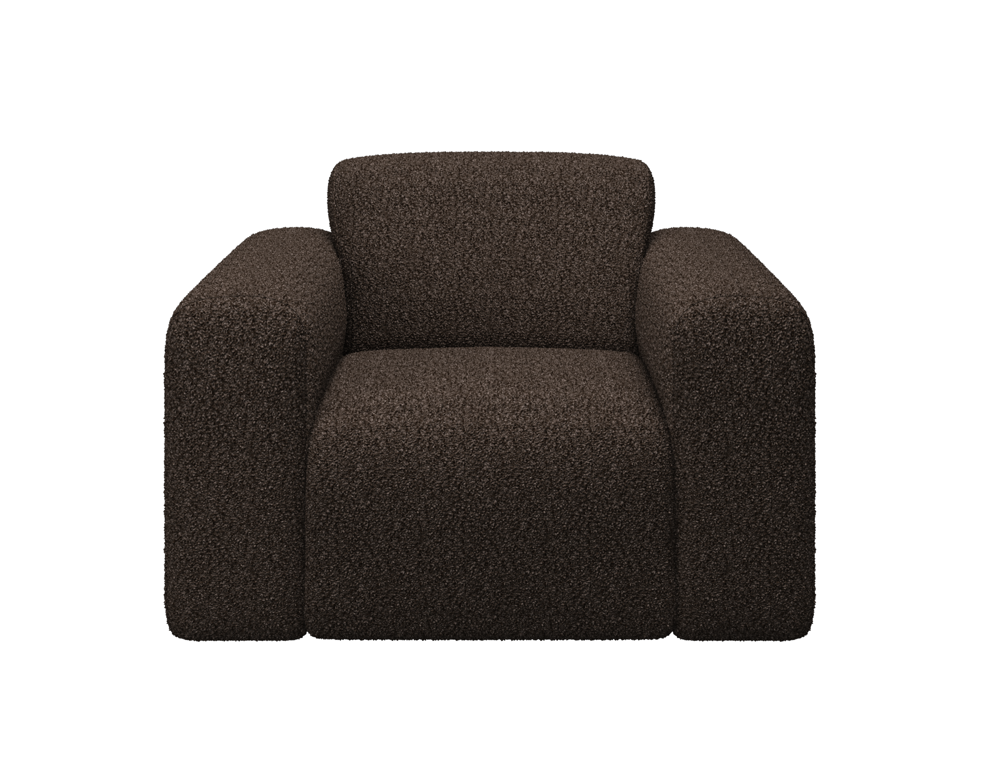 Nollie Teddy 09 chocolate armchair with plush fabric and modern design, featuring cushioned seat and backrest for comfortable seating.