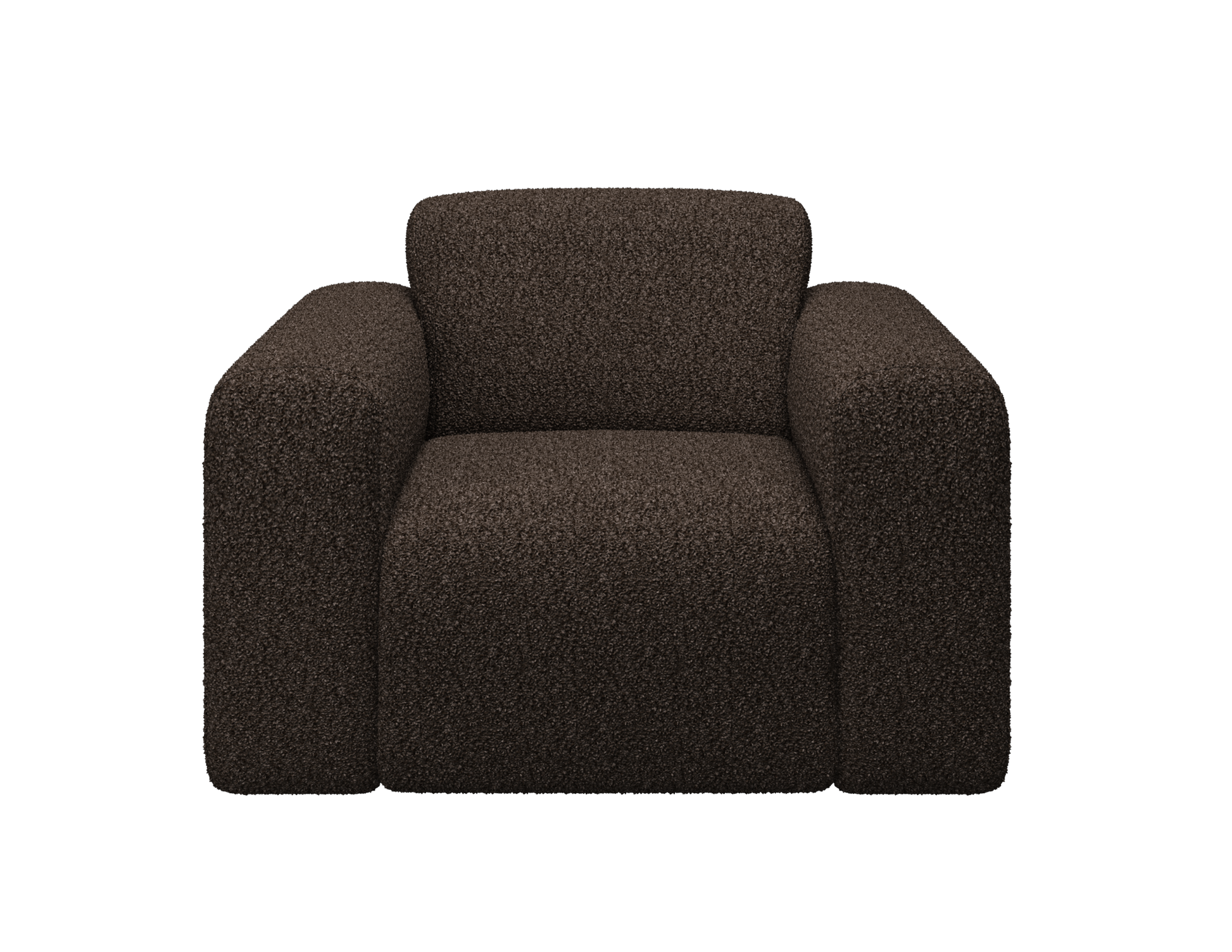 Nollie Teddy 09 chocolate armchair with plush fabric and modern design, featuring cushioned seat and backrest for comfortable seating.