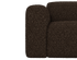Nollie Teddy armchair in Chocolate fabric, featuring plush cushioning and modern design for comfortable seating.