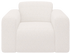 Ivory Nollie armchair with plush Teddy fabric, modern armchair design with soft cushions for comfortable seating.