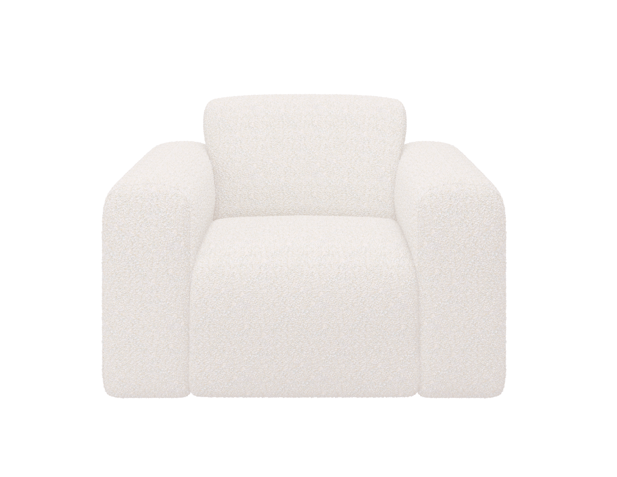 Nollie Teddy 98 Ivory armchair by My Store with plush fabric and modern design, shown with soft, cozy appearance.
