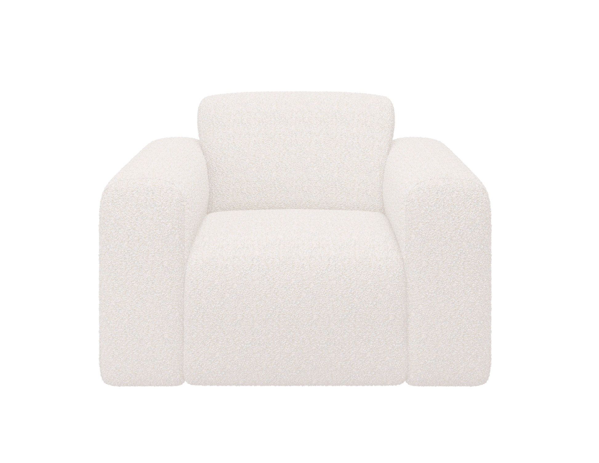 Nollie Teddy 98 Ivory armchair by My Store with plush fabric and modern design, shown with soft, cozy appearance.