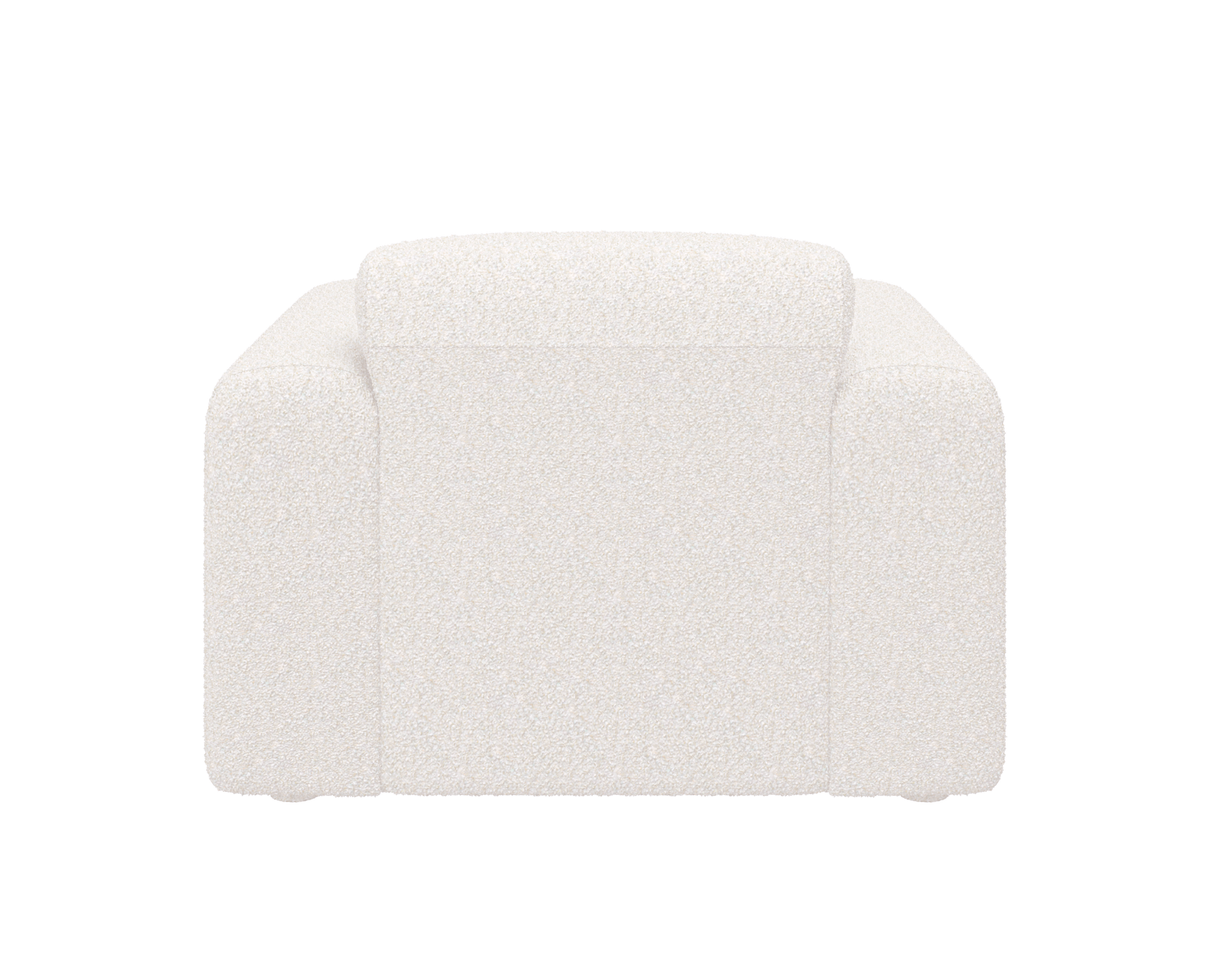 Ivory Nollie armchair with plush teddy fabric, modern design, featuring soft cushioning and stylish armrests.