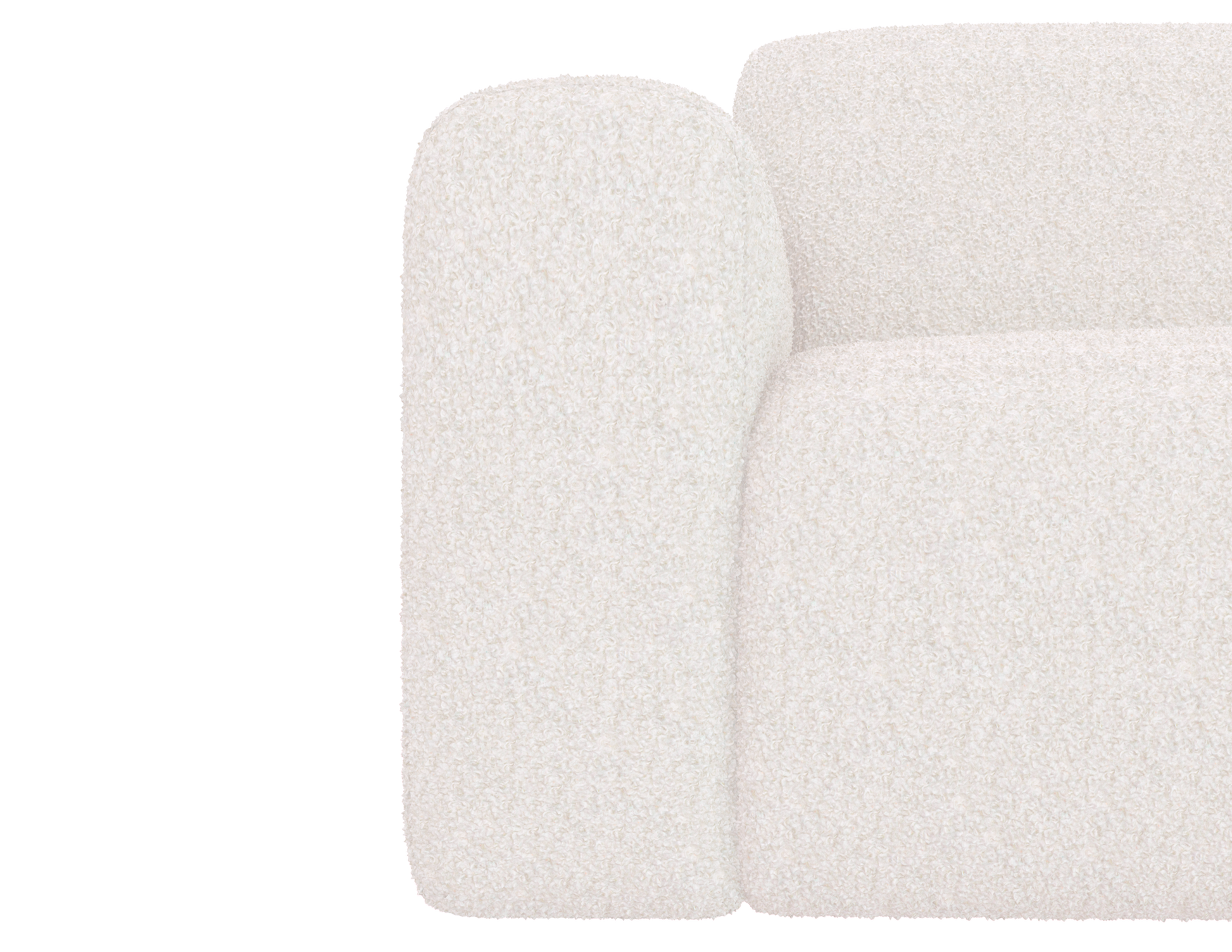 Ivory Nollie Teddy 98 armchair by My Store, featuring soft plush upholstery and a modern, comfortable design.