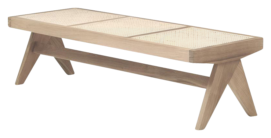 Natural rattan bench named Pierre with a sleek design, featuring a sturdy frame and woven rattan surface for stylish seating.