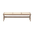Natural rattan bench named Pierre featuring a sturdy frame and woven rattan seating, ideal for indoor or outdoor use.