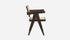 Dark brown rattan dining chair named Pierre with a sleek design, ideal for stylish dining room decor.