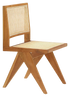 Brown rattan dining chair without armrests, model Pierre by My Store, showing a stylish, lightweight furniture piece for dining rooms.