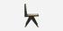 Dark brown rattan dining chair without armrests, model Pierre, showcasing woven rattan design and sturdy wooden legs.