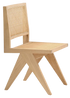 Natural rattan dining chair without armrests, Pierre style by My Store, showcasing woven rattan seat and sleek wooden legs.
