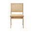 Natural rattan dining chair without armrests, model Pierre by My Store, showcasing woven rattan seat and sleek design.