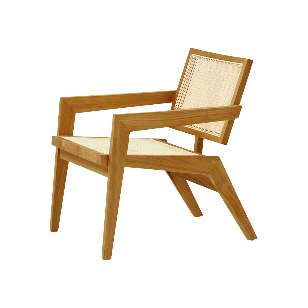 Brown rattan fauteuil named Pierre featuring a stylish, curved design and comfortable seating, perfect for modern living spaces.