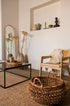 Natural rattan fauteuil Pierre by My Store featuring a curved design and woven rattan construction for stylish comfort.