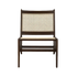 Dark brown Rattan Kangaroo Chair named Pierre with a woven rattan design, stylish and comfortable for modern home decor.