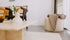 Travertine coffee table with a smooth, polished surface and sturdy base, showcasing elegant natural stone design.