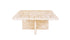 Elegant travertine coffee table with a smooth surface and sturdy base, perfect for modern living room decor.