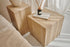 Travertine cube from My Store, showing a smooth, beige natural stone tile with a textured surface for decorative use.
