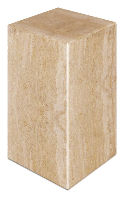 Elegant travertine pillar with a classic design, suitable for interior or exterior decorative use.