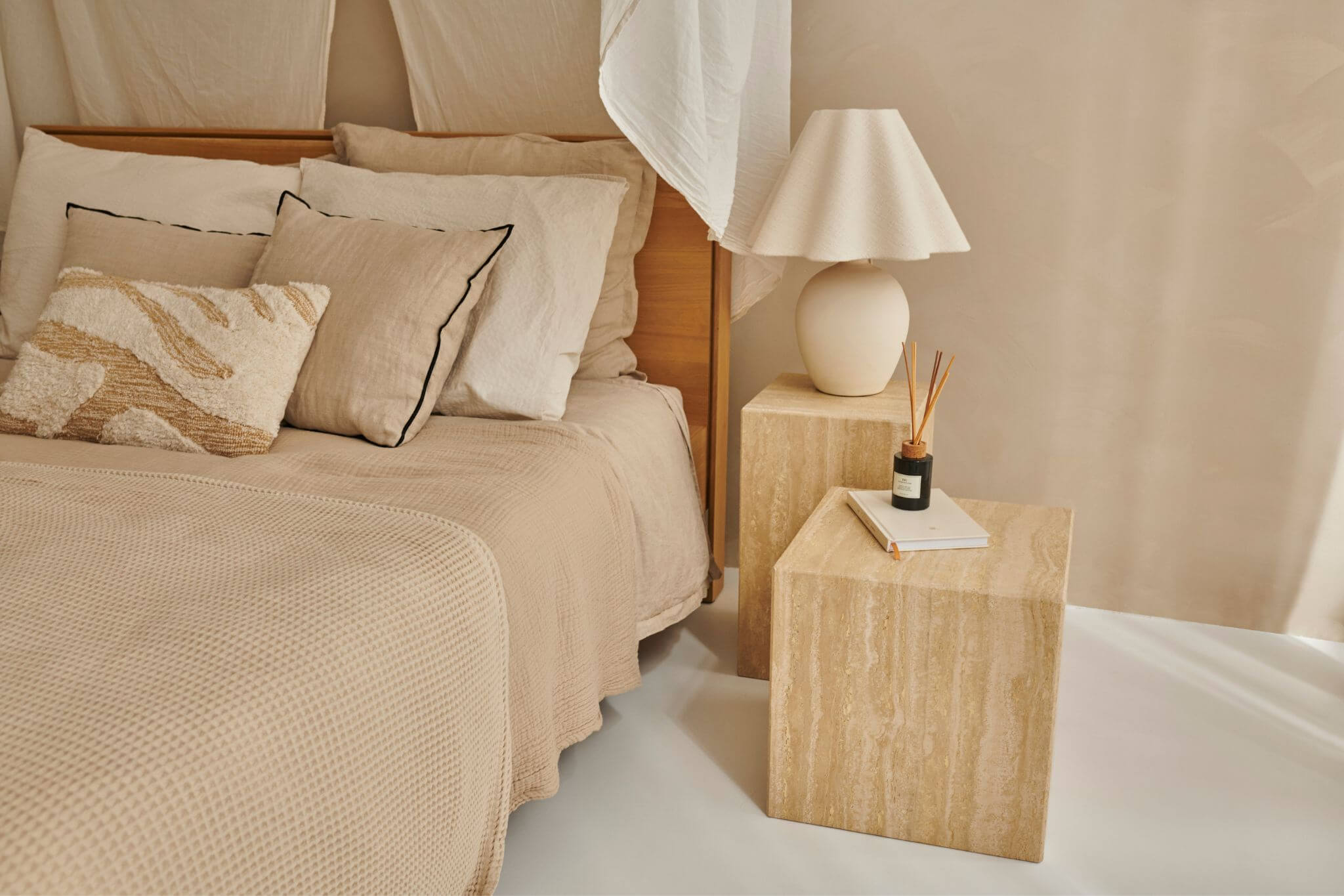 Elegant travertine pillar from My Store, showcasing a textured stone surface suitable for architectural and decorative use.