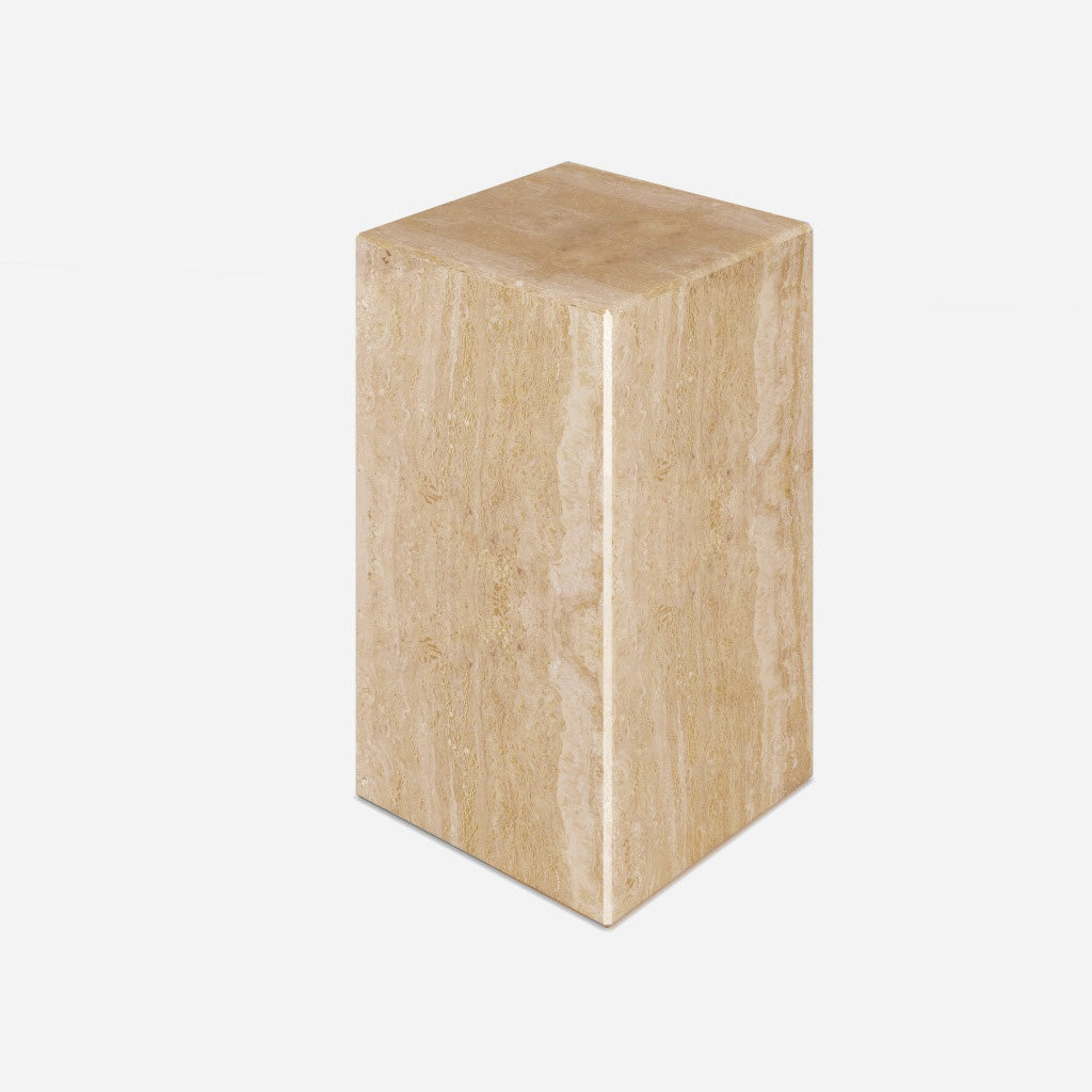 Elegant travertine pillar from My Store, showcasing textured stone surface and classic architectural style.