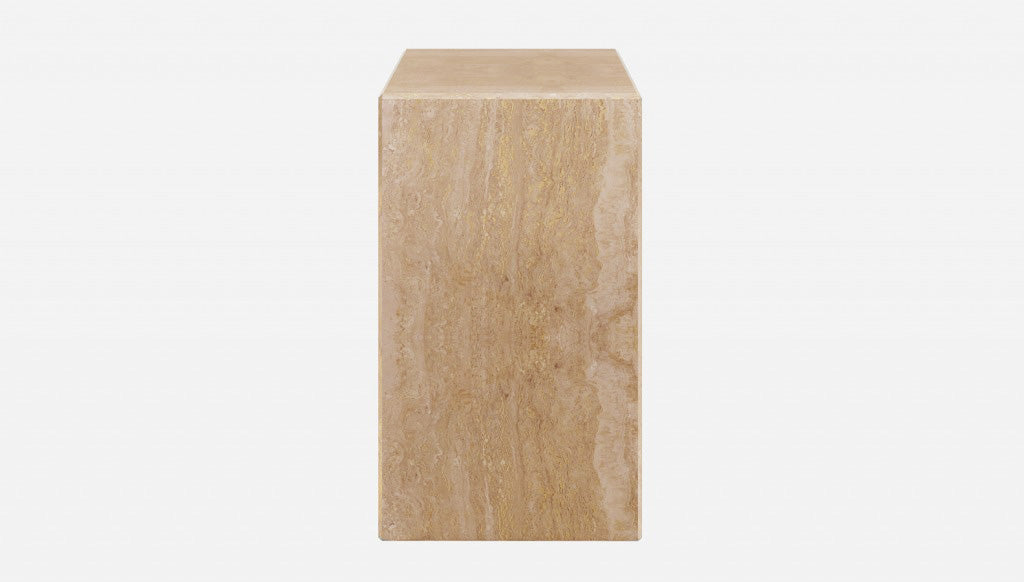 Elegant travertine pillar from My Store, showcasing its textured stone surface and classic architectural design.