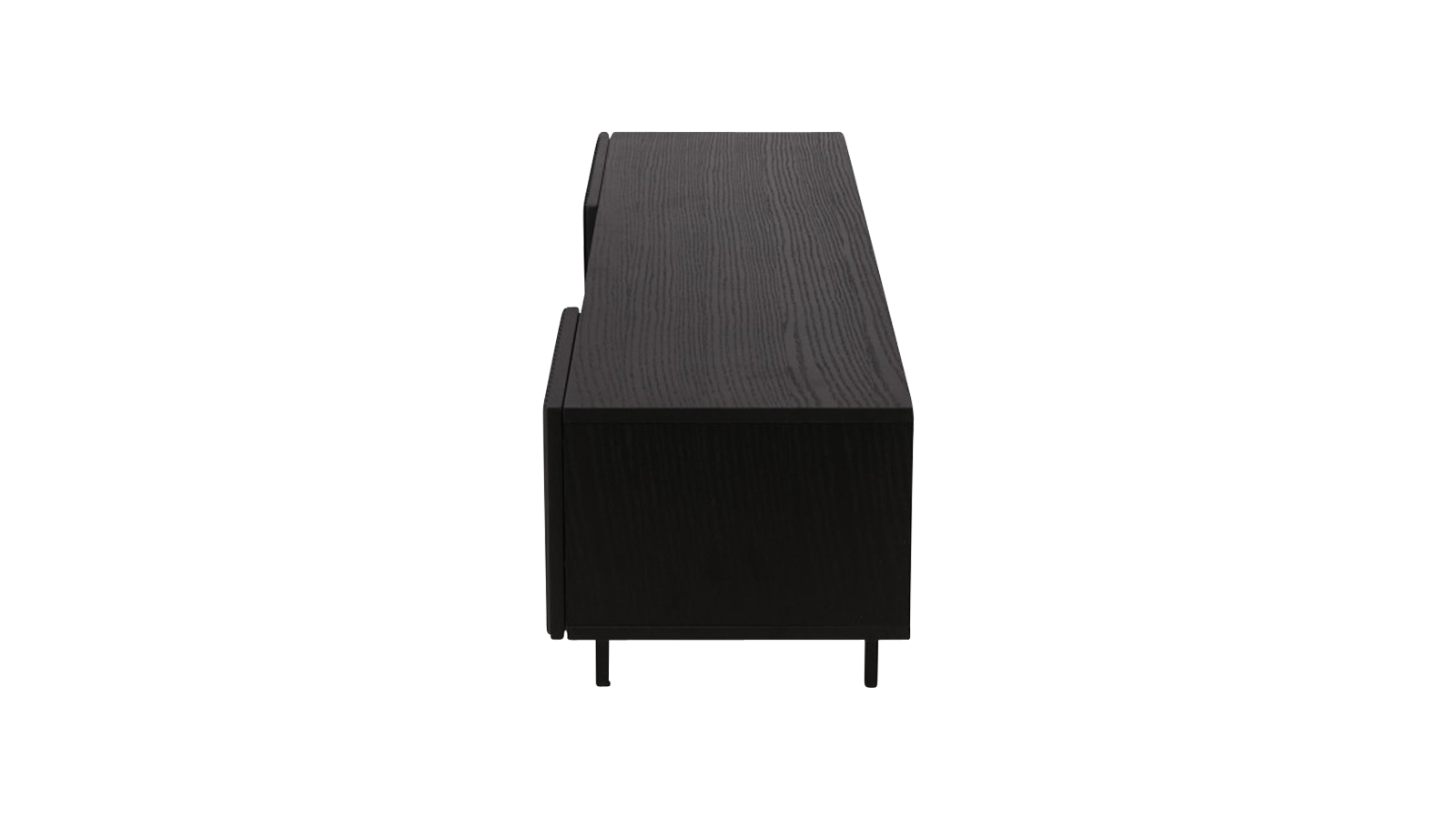 Black oak YOKU TV cabinet with sleek modern design, featuring spacious storage compartments and a smooth finish.