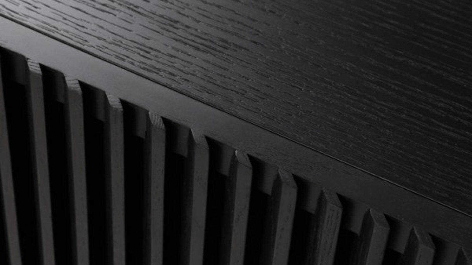 Black oak YOKU TV cabinet by My Store, showcasing a sleek modern design with spacious storage compartments.