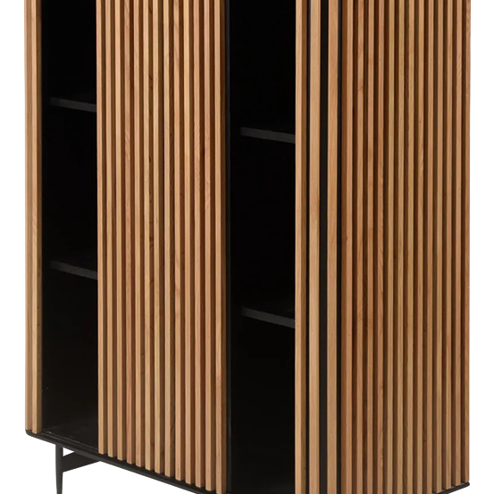 Brown oak ZINIA cabinet by My Store, showcasing a modern storage piece with sleek design and natural wood finish.