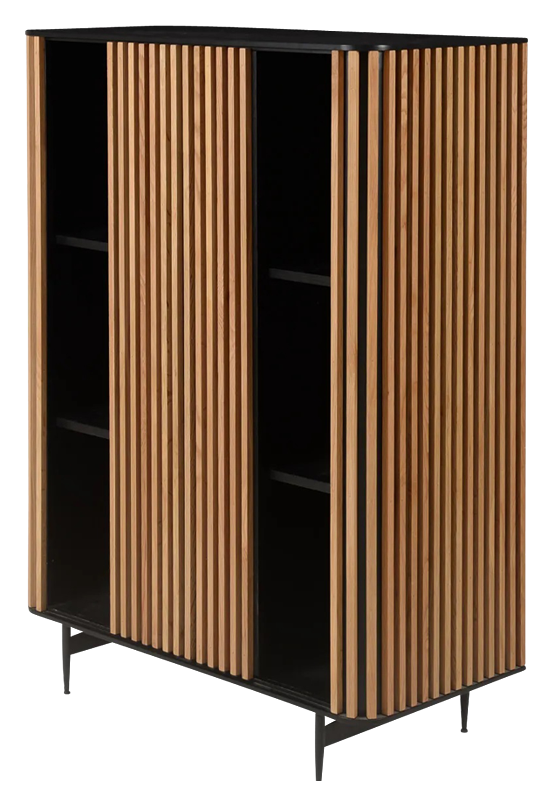 Brown oak ZINIA cabinet by My Store, showcasing a modern storage piece with sleek design and natural wood finish.