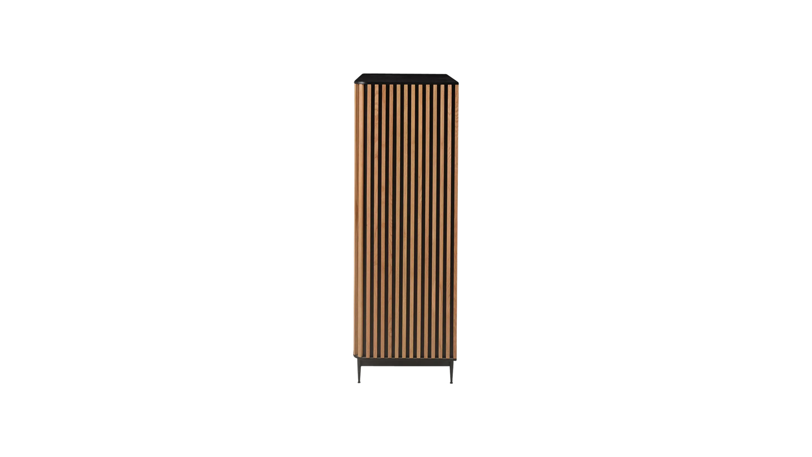 Brown oak ZINIA Cabinet by My Store featuring sleek wood grain finish and modern design for stylish storage.