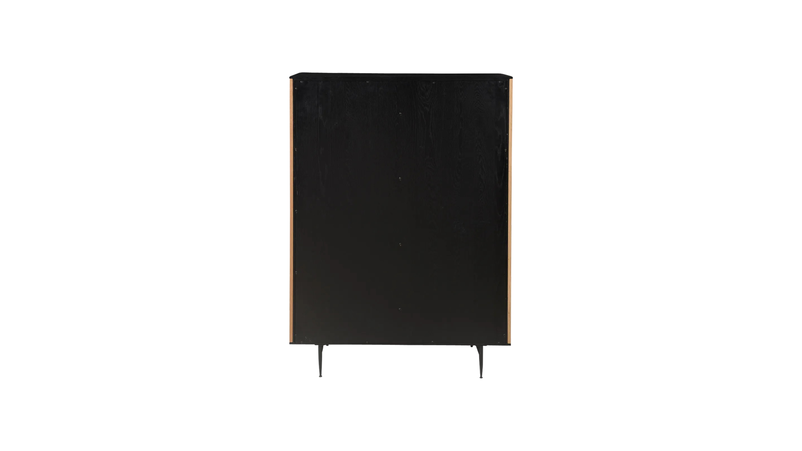Brown oak ZINIA Cabinet by My Store with sleek modern design and wooden finish, featuring multiple storage compartments.
