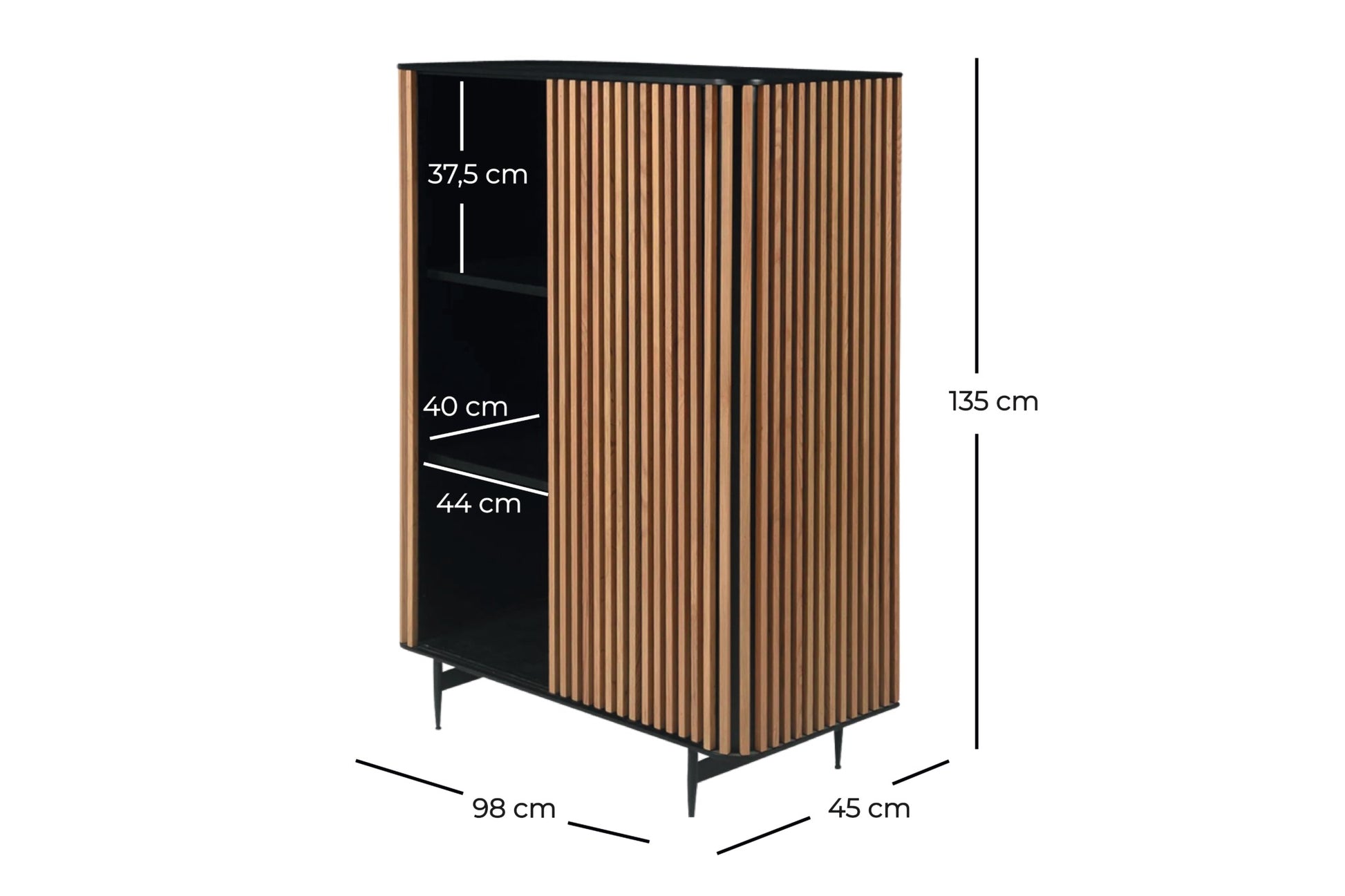 Brown oak ZINIA cabinet from My Store featuring a sleek, modern design with clean lines and ample storage space.