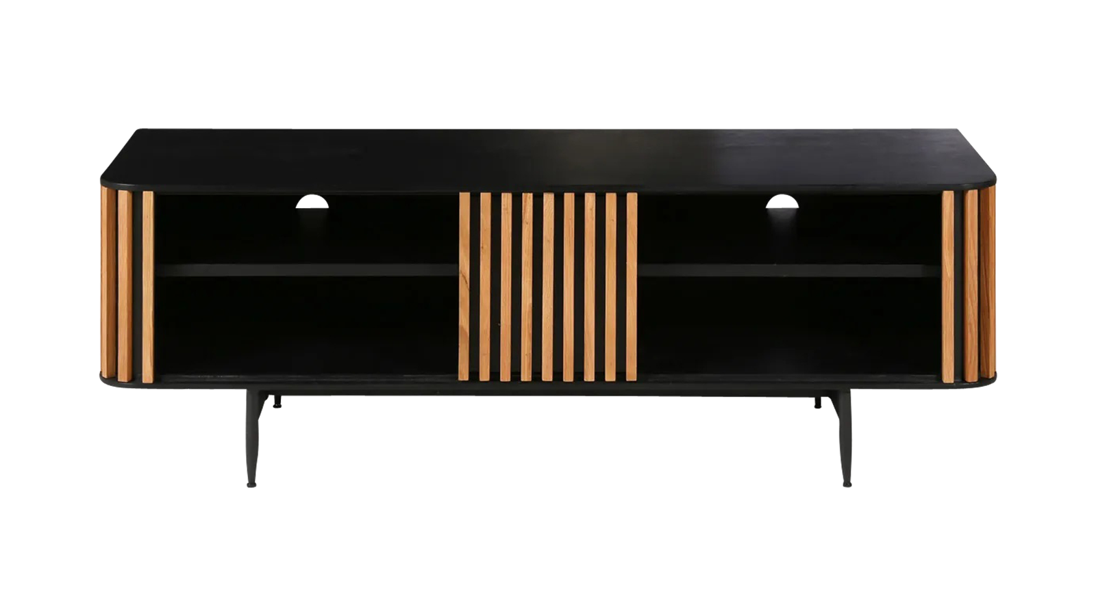 ZINIA TV-meubel in Bruin Eikenhout by My Store, showcasing a sleek wooden TV stand with a natural finish and modern design.