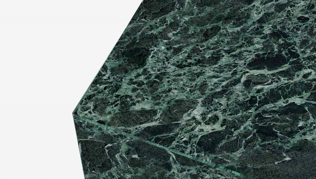 Verde Alpi marble block coffee table with glossy finish, rectangular shape, 100x60x27 cm, modern design by My Store