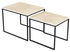 Glossy Crema Marfil beige marble coffee table set with sleek design, perfect for modern living room decor.