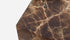 Dark Emperador marble pillar with glossy finish, showcasing elegant brown and cream veining, perfect for classic interior decor.