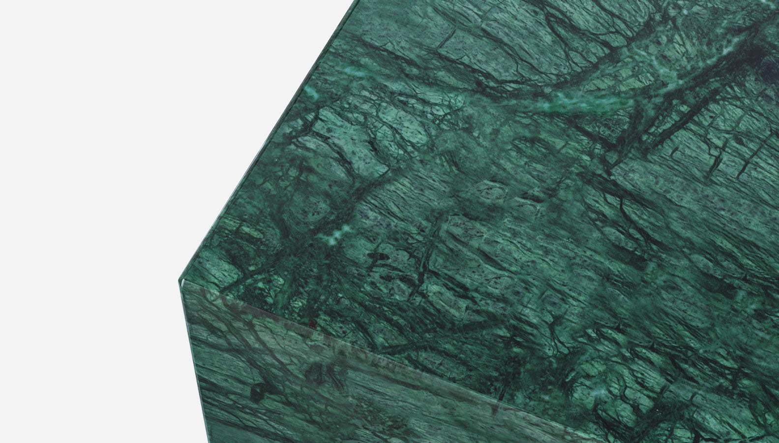 Glossy India Green marble pillar from My Store, showcasing a smooth, polished surface and classic cylindrical shape.