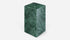 Glossy India Green marble pillar with smooth finish, showcasing elegant craftsmanship and vibrant green veining.