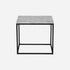 Glossy Bianco Carrara marble side table with sleek white finish, showcasing elegant natural veining and modern design.