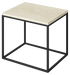 Cream-colored marble side table with glossy finish, featuring a smooth, cylindrical design and elegant beige Crema Marfil marble surface.