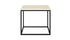 Crema Marfil beige marble side table with glossy finish, showcasing elegant natural stone pattern and sleek modern design.